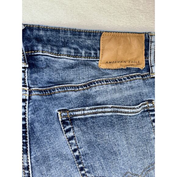 American Eagle Next Level Airflex Distressed Skinny Jeans Men 34X32 Dark Wash - Picture 5 of 10